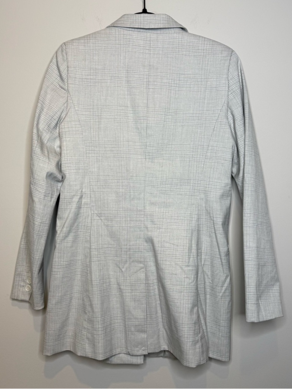 Rachel Zoe Light Gray Plaid Open-Front Blazer - Picture 7 of 8